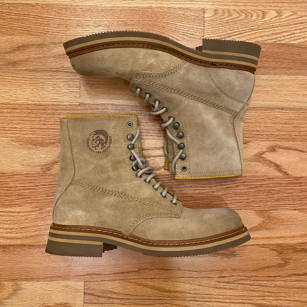 Diesel Skillo Lace Up Leather Boots Mens size 9, EU 42